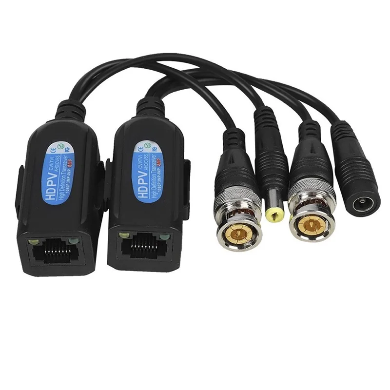 5 Pairs Coax BNC Video+Power 2 in 1 8MP Video Balun Transceiver to CAT5e 6 RJ45 Connector For 2MP 5MP 8MP AHD/TVI/CVI Cameras