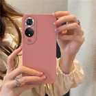 Матовый чехол для телефона Huawei Honor 50 Pro, роскошный мягкий защитный чехол для объектива камеры, жидкий силикон, защита от падения, оттенки земли