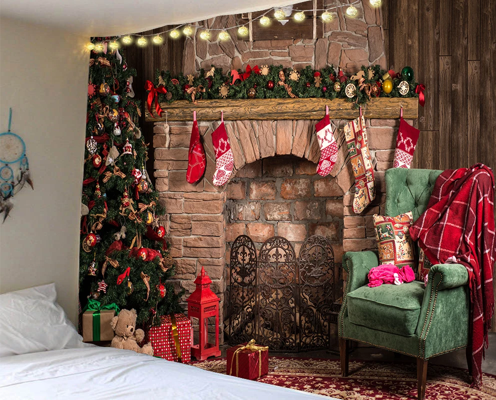 

Tapestry Wall Hanging Christmas Art Tapestry Decorative Background for Living Room Bedroom