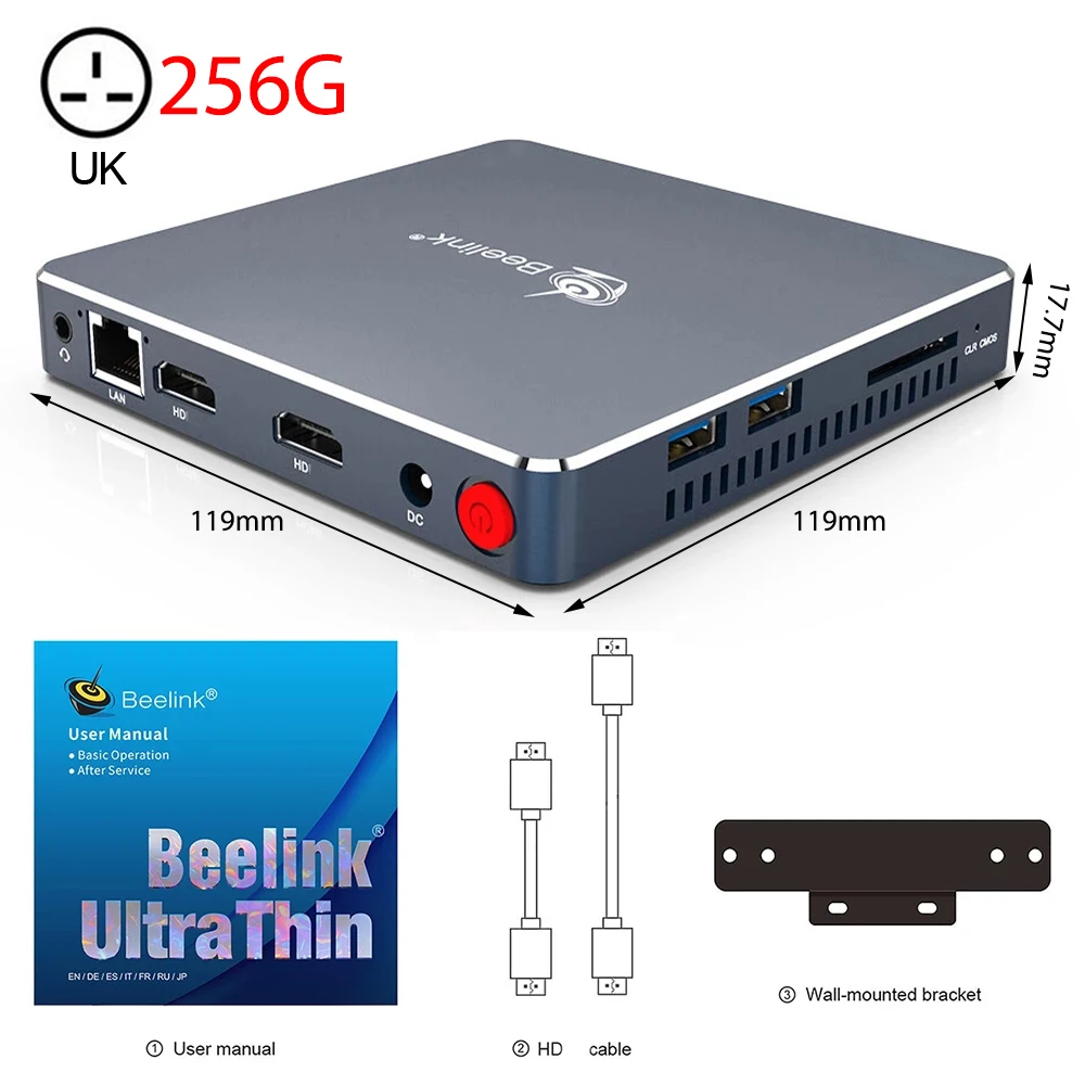 

BEELINK Mini PC J4125 Lake Refresh CPU DDR4 8+128G/8+256G SSD 1000M LAN 5.8G WIFI Bluetooth 4.0 Mini PC Windows 10 Home Office