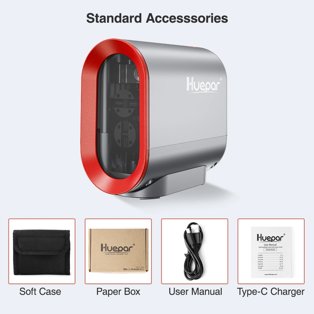 

Huepar Y011R лазерный уровень 2 линии красный