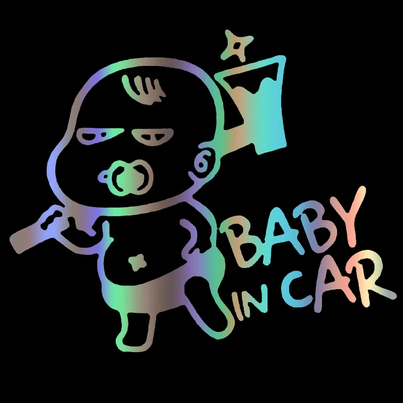 CS-1736# baby in car reflective funny car sticker waterproof vinyl decal for auto car stickers styling removable noizzy hades member ho dragon shield car sticker auto rear windshield decal vinyl reflective automobile white tuning car styling