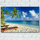 Настенные плакаты с изображением пляжа, пейзажа, пальмы, песка, морского неба, тропиков, пейзажа, принты на холсте, шелковые картины для декора гостиной