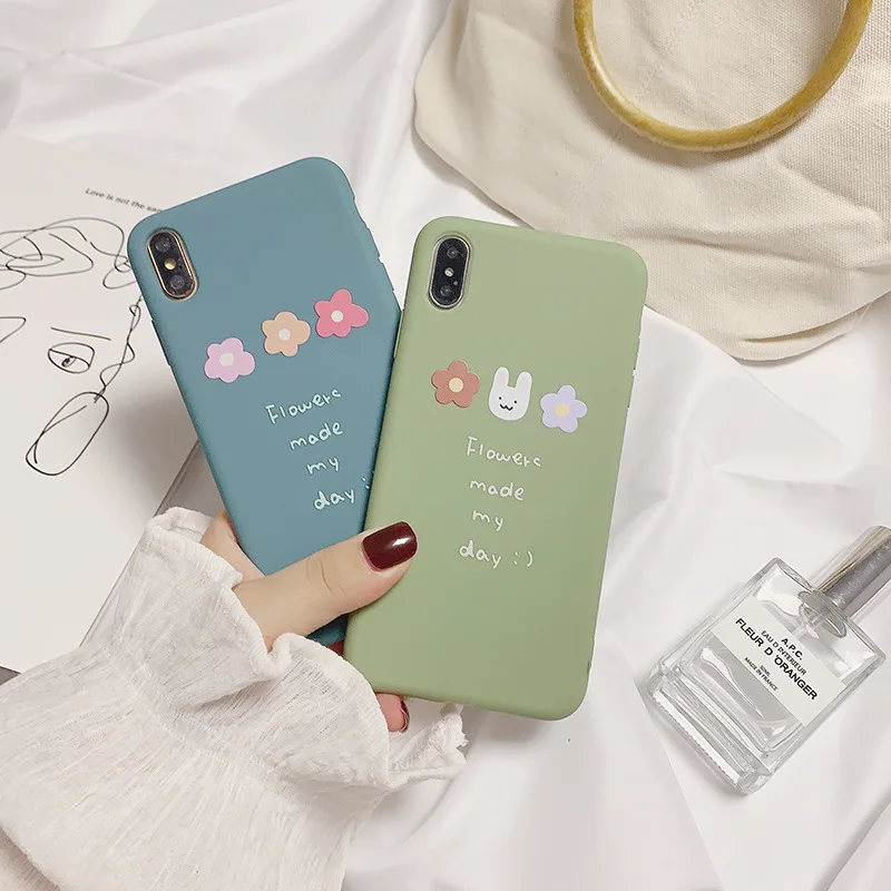 Heyytle Мягкий ТПУ чехол с буквами и цветами для iPhone 7 8 Plus XS Max XR X 6 S ультра тонкий