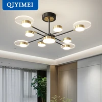nordic new modern led chandelier lights dimming fixture living dining room bedroom multi head indoor lamps lighting ac 90 260v