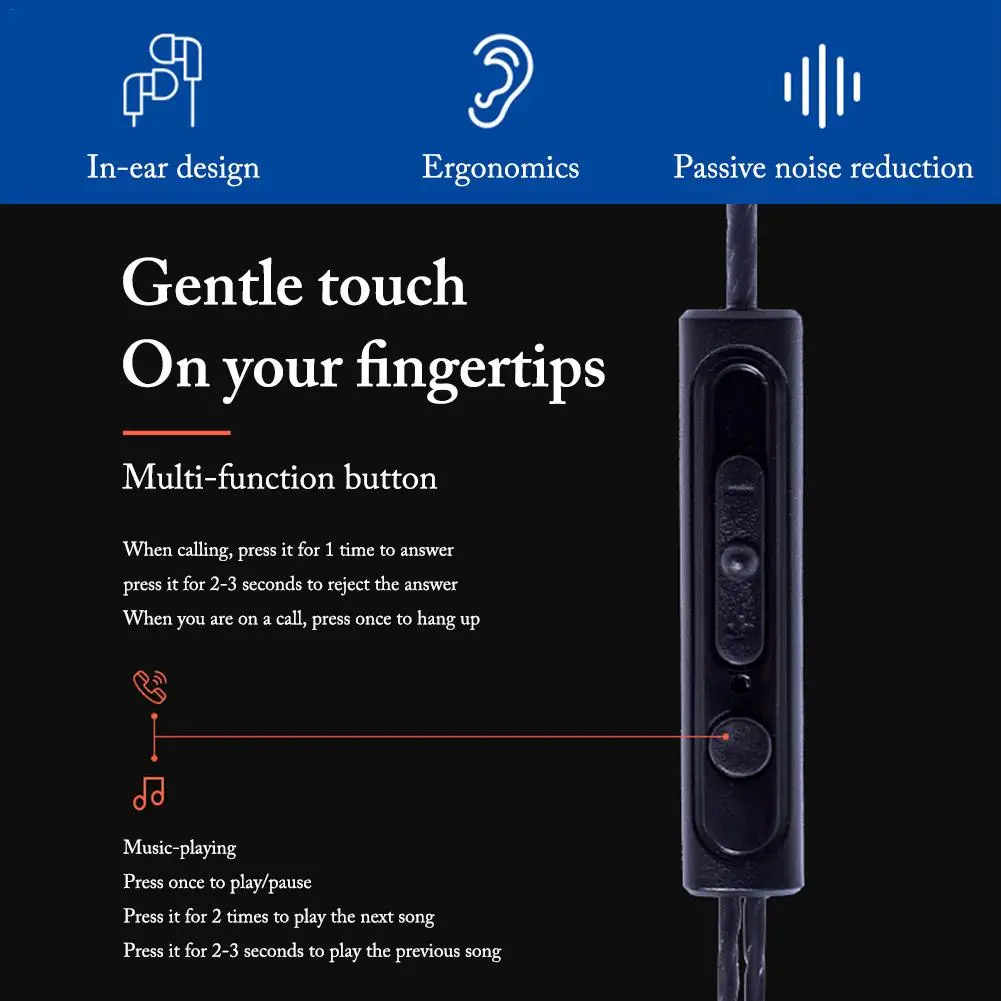 Наушники вкладыши с микрофоном компьютерные наушники проводные высоким басом