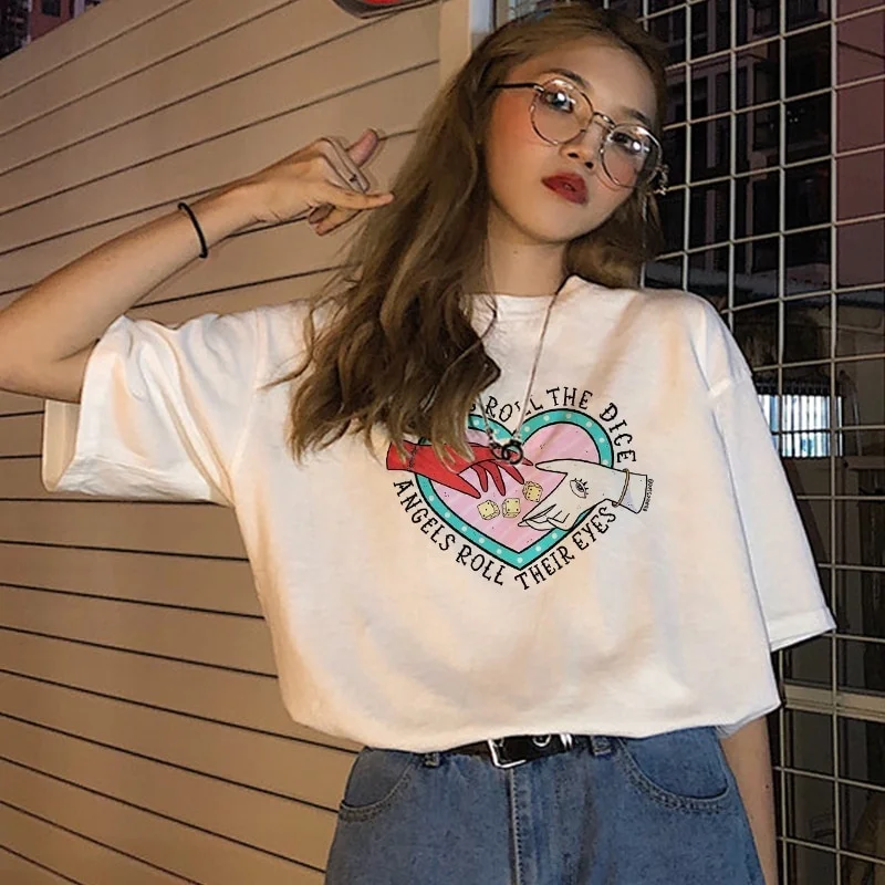 VIP HJN Devils рулон кости ангелов закатывают глаза футболка дьявола с принтом в виде