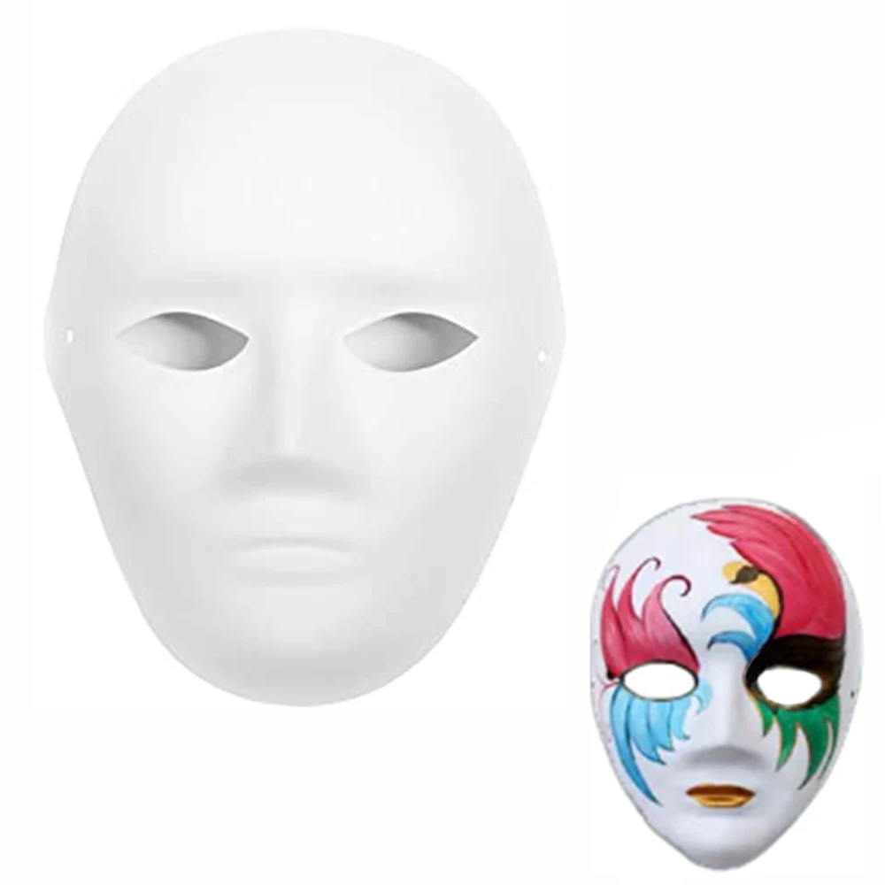 

5 Pack Paper Mache Masks DIY Painting Mask Graffiti Blank Masks For Halloween Costume Cosplay Party Supplies Home Decoration