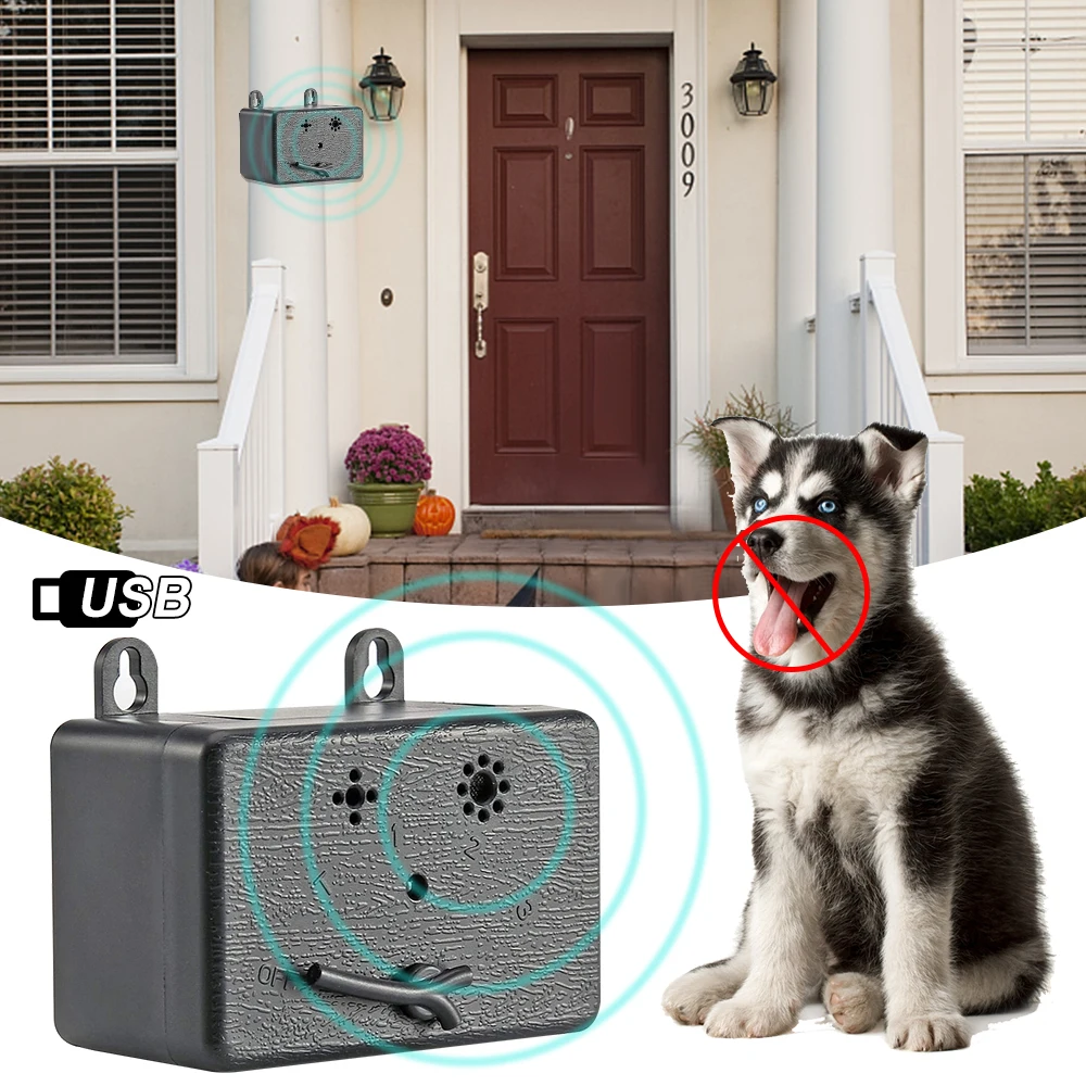 

Pet Dog Ultrasonic Anti-Barking Device USB Charge Pet Ultrasound Repeller Safe Equipment Anti-Noise Dog Pets Training Device