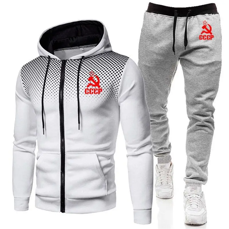 

2021 New Men's Fashion Hoodie Sportswear Men's Jogging Casual Sports Shirt Men's Running Sports Shirt Set + Pants Set