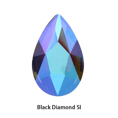 Black Diamond SI 36 шт цветные Стразы для ногтей с плоской задней поверхностью, украшения для ногтей, Хрустальные стеклянные камни для маникюра, 3D блестящие стразы, драгоценные камни, сделай сам, плач - Цвет: Black Diamond SI
