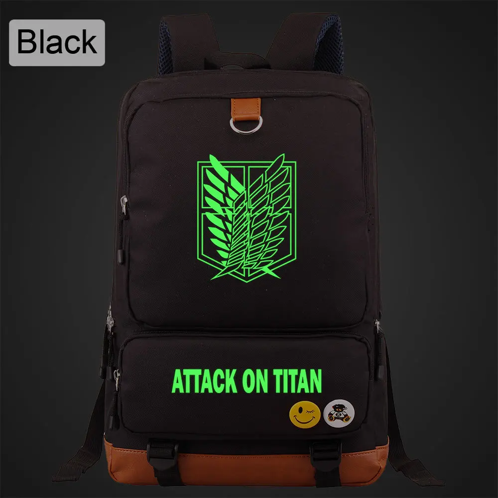 Горячая продажа Аниме атака на Титанов рюкзак светящаяся школьная сумка Оксфорд