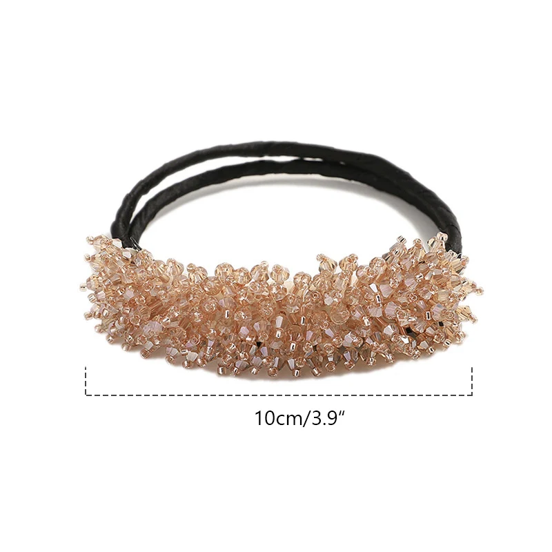 

Rhinestone Flower Hair Bun Maker Women Foldable Hair Rope Tied Half Ball Head Artifact Hair Style Making Tools Hair Accessories