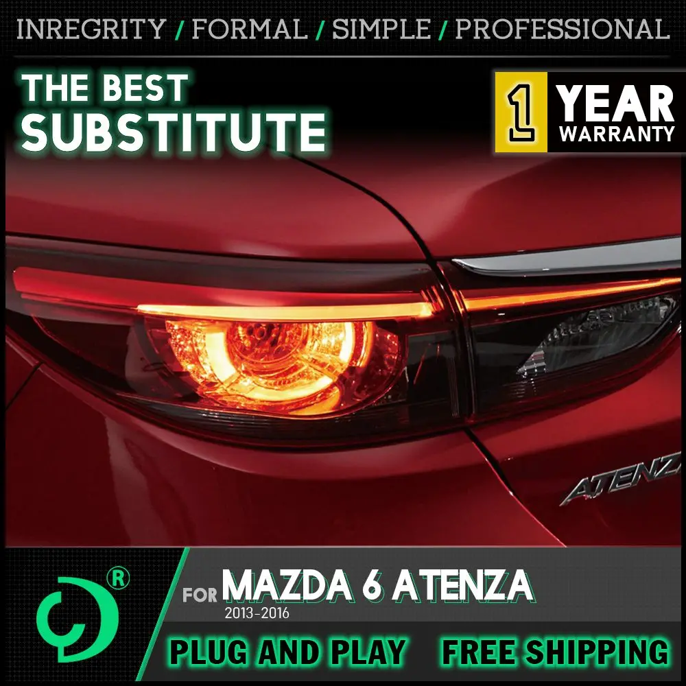 

Автомобильный задний фонарь CG тюнинг для MAZDA 6 ATENZA 2013-2016 задние фонари Динамический светодиодный сигнал Задние парковочные огни Автомобильн...