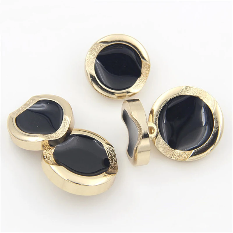 10 шт. экологически чистые золотые черные металлические пуговицы пальто куртка