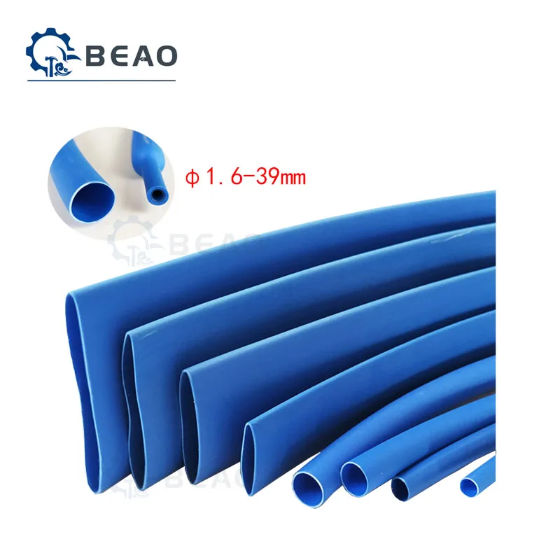 

1/2/5Meter Blue Φ1.6mm-39mm Dual Wall Heat Shrink Tube with Adhesive 3:1 Cable Wire Tubing Electrical Sleeving