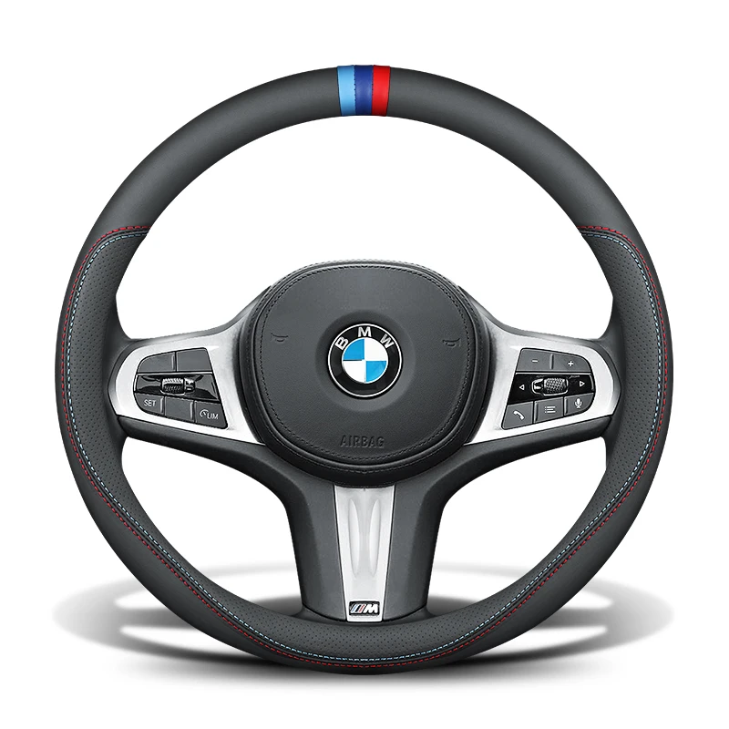 Suitable for BMW X1 X3 X5 2 Series 1 Series X2 X4 320Li 3 Series 325 5 Series 530 leather suede steering wheel cover Suitable for BMW X1 X3 X5 2 Series 1 Series X2 X4 320Li 3 Series 325 5 Series 530 leather suede steering wheel cover