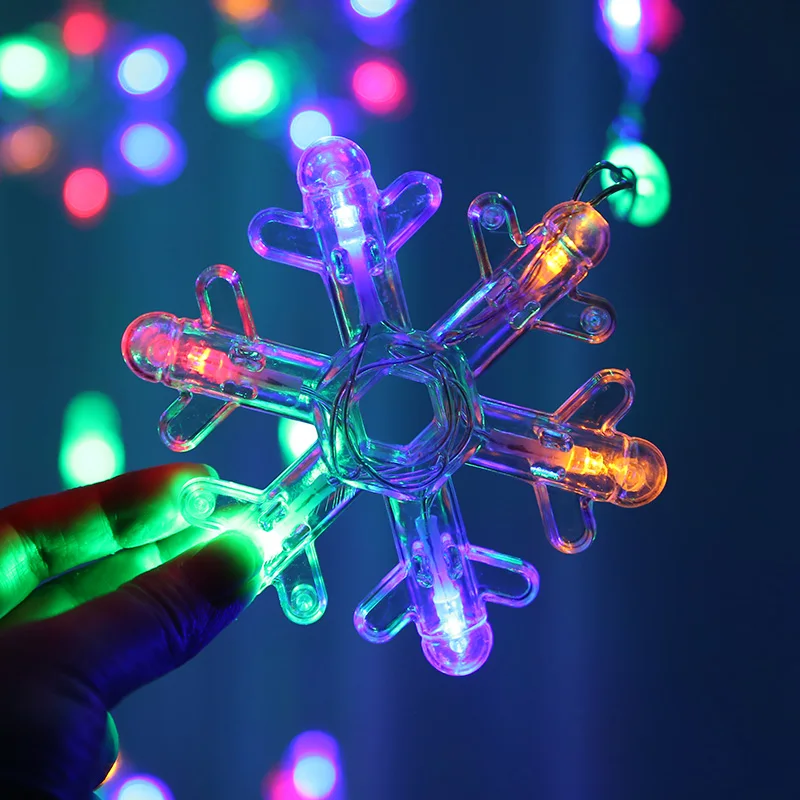 

2.5M LED Snowflake Curtain String Lights AC220V EU Plug Christmas Outdoor/Indoor Decoration Garland for Xmas Wedding Hallowen