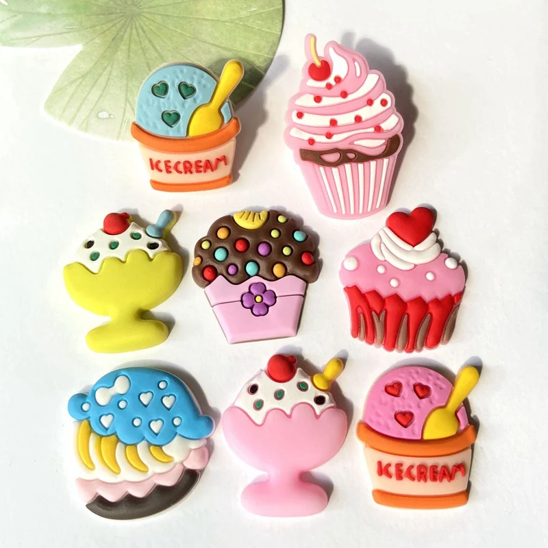 

40Pcs/lots Desserts Cake Ice Cream Girls Hair Accessories Soft Rubber Kids Head Wraps Bows Clip Barrettes Supply Home Decor A89