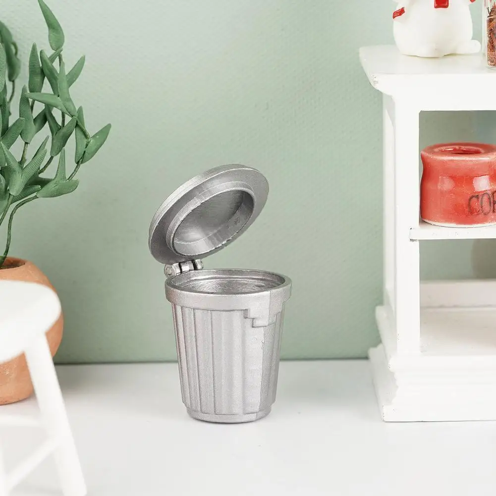 

Miniature food play scene model doll house accessories trash mini can N0I5