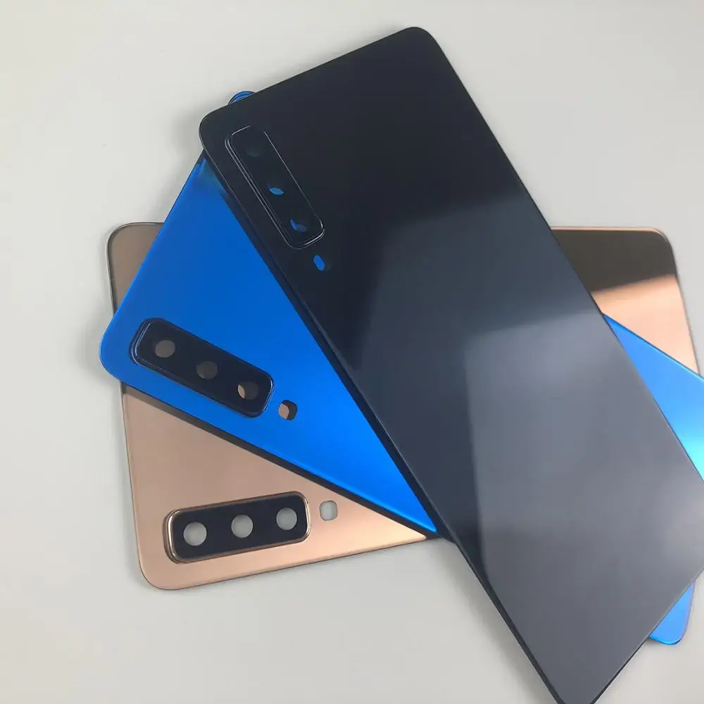 Для samsung Galaxy A7 SM-A750F A750F A750 корпус средняя рамка Крышка+ задняя крышка батареи стеклянная крышка+ держатель лотка для sim-карты