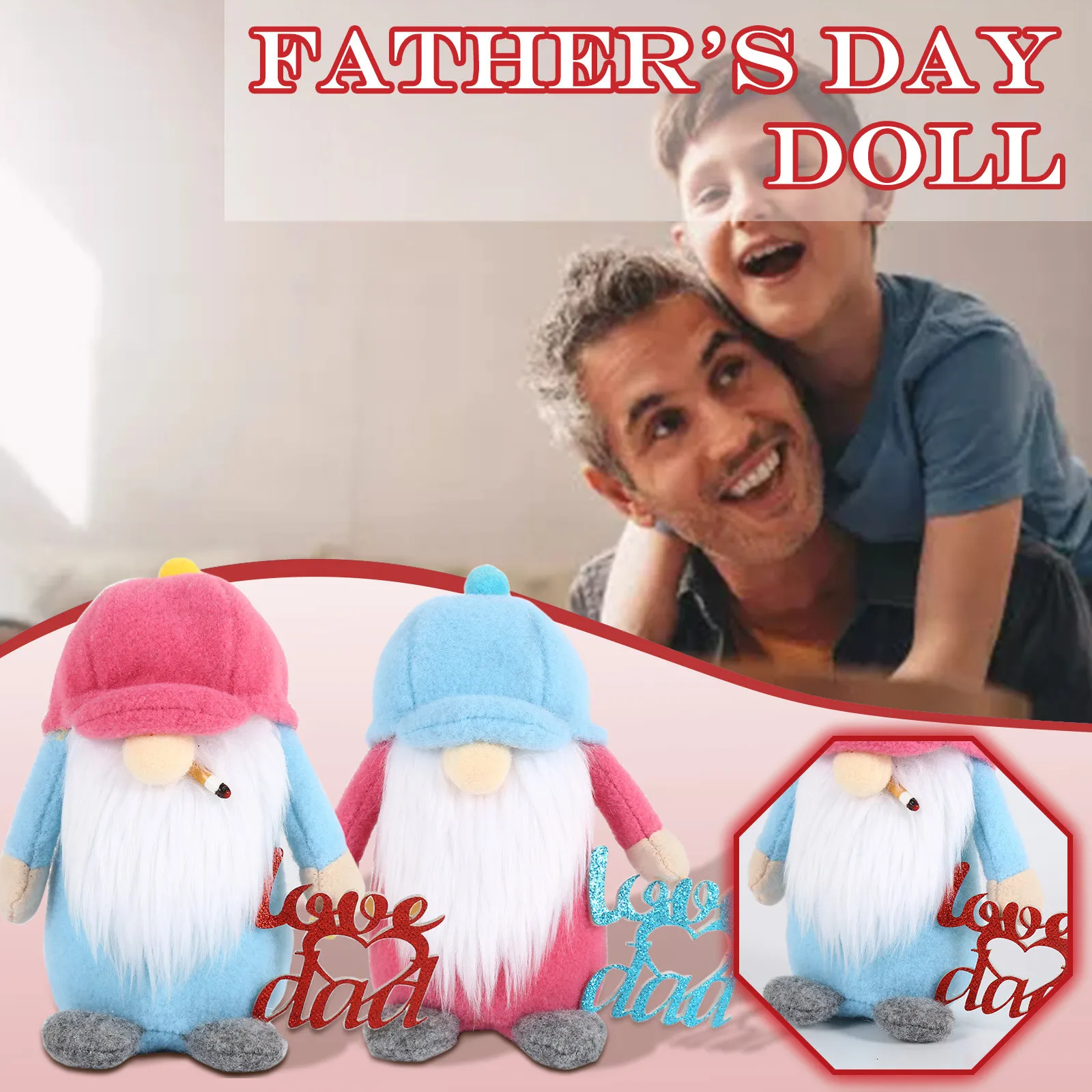 

Father's Day Decorations Bedroom Living Room Desktop Decoration Columns Kawaii Doll Plush Toys Birthday Gitfts For Children