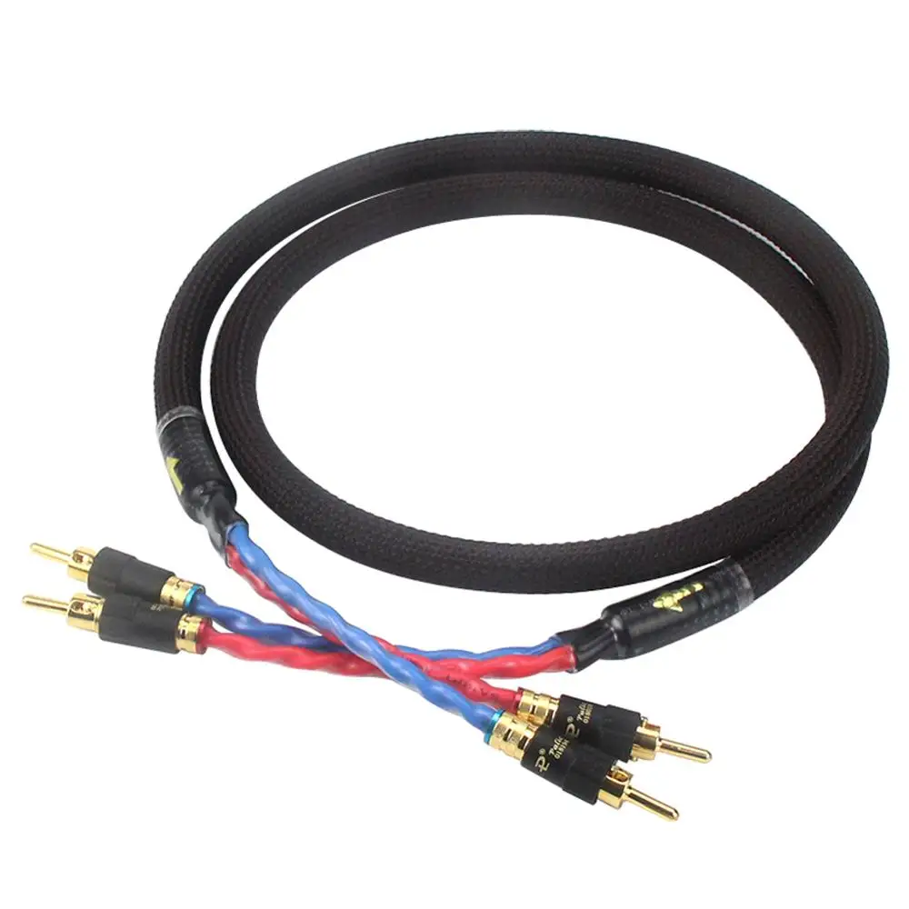 Холдейн пара Hi-Fi с золотым покрытием кабель со штекером типа банан Динамик аудио