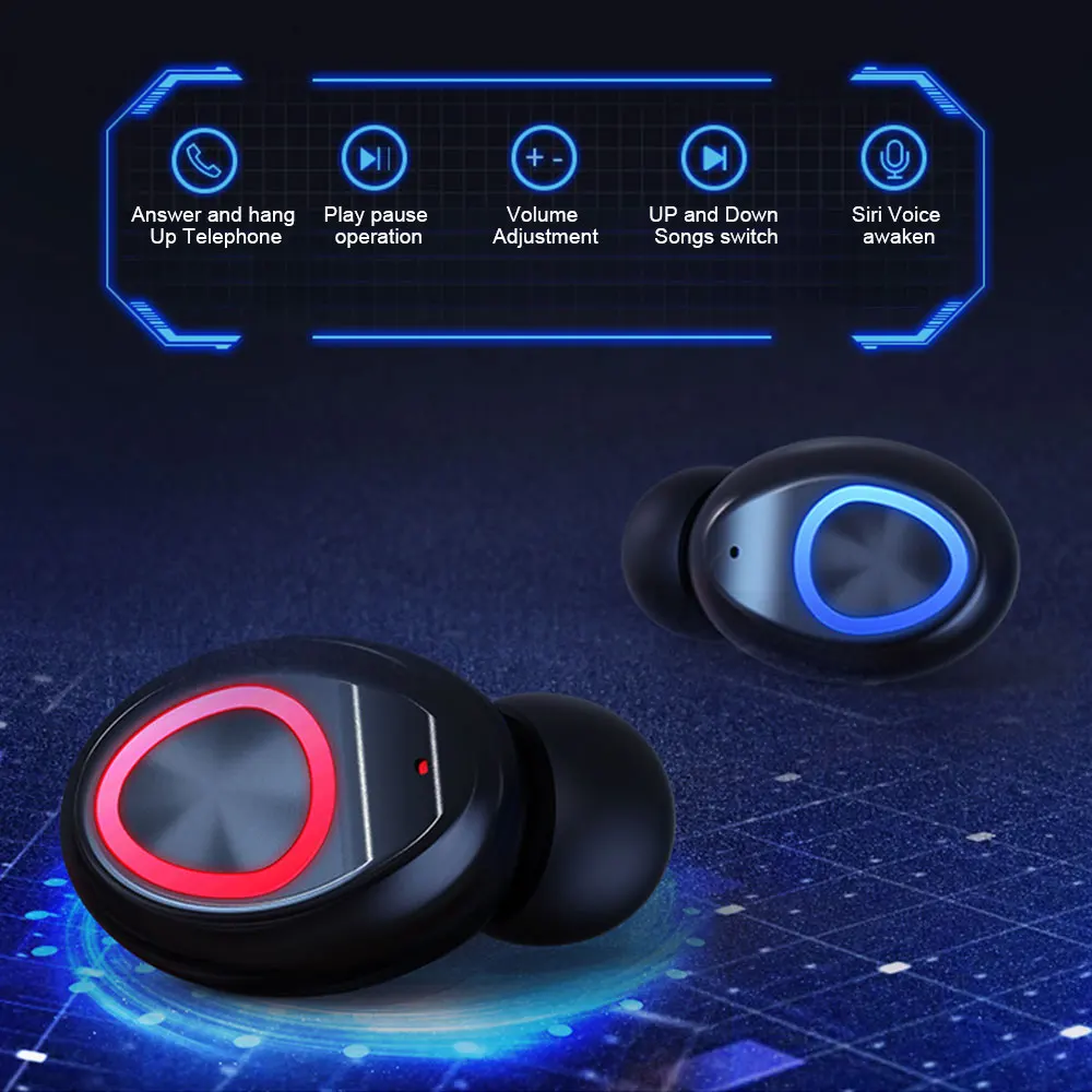 

TWS Bluetooth Earphone With Microphone LED Display Wireless Bluetooth Headphones Earphones Waterproof Noise Cancelling Headsets