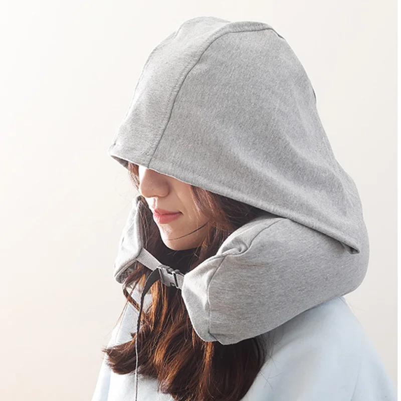 

U-образная Шейная подушка для шляпы, многофункциональная подушка для шеи для самолета, автомобиля, офиса, подушка для шеи, Серые Дорожные аксессуары для сна