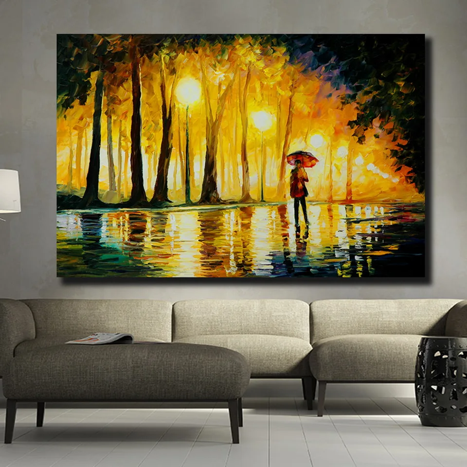 Абстрактная Картина на холсте пейзаж плакаты принты дождевой светильник картина