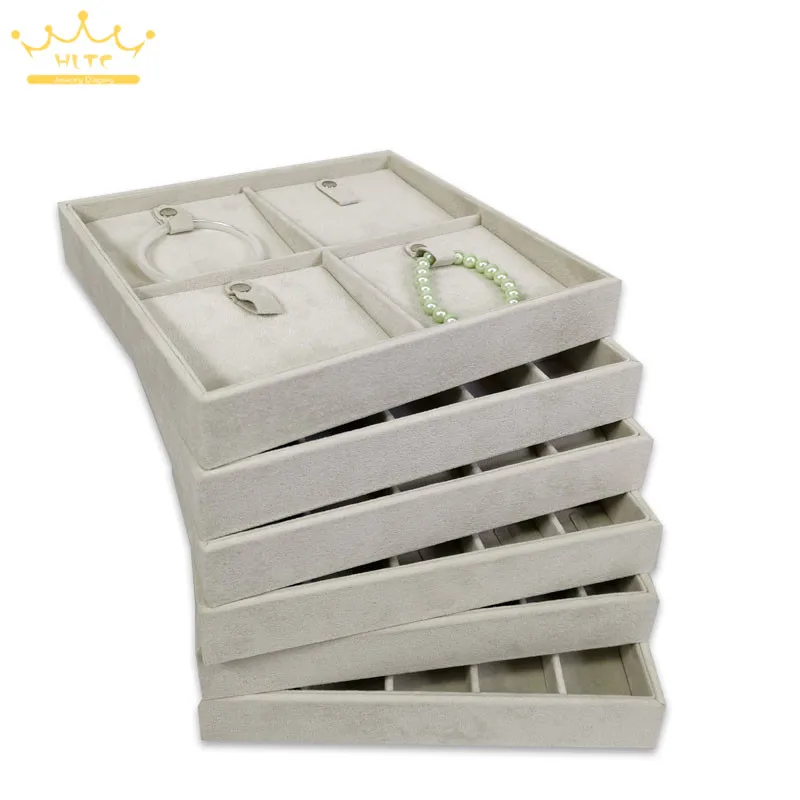 Поднос для браслетов держатель ювелирных изделий ящик хранения органайзер серый