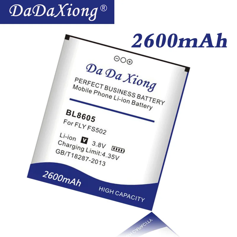 DaDaXiong 2600mAh BL8605 литий-ионный аккумулятор для мобильного телефона Fly FS502 8605 |