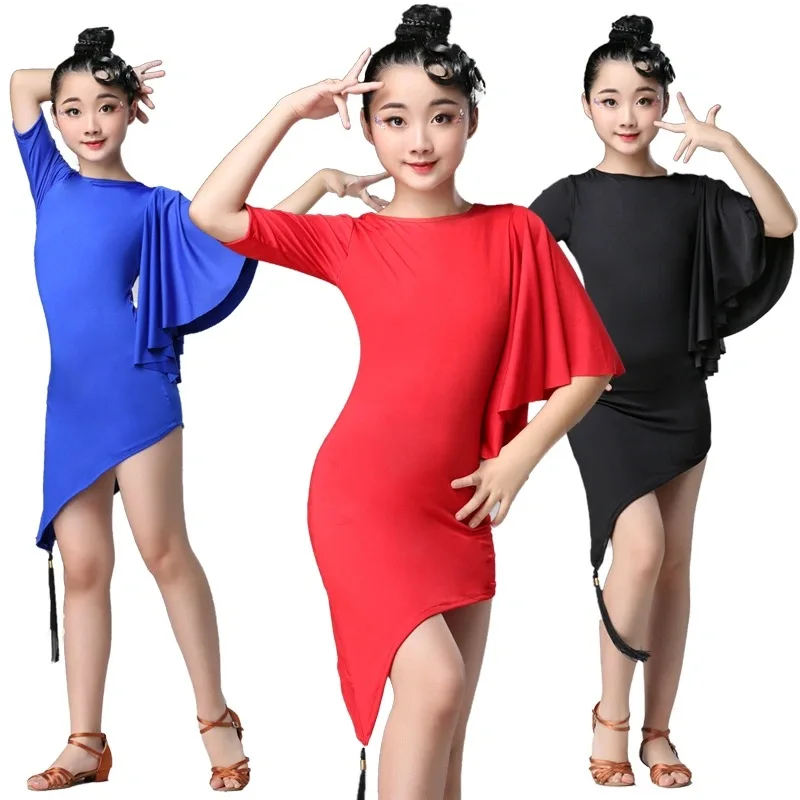 

Children Latin Dance Dress 2020 News Swing Dance Dress Fringed Tango Salsa Ballroom Kids Dresses for Girls Costume Competition