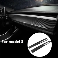 newmodel3 car center console trim for tesla model 3 2019 2021 carbon fiber dashboard panel protective patch accessories