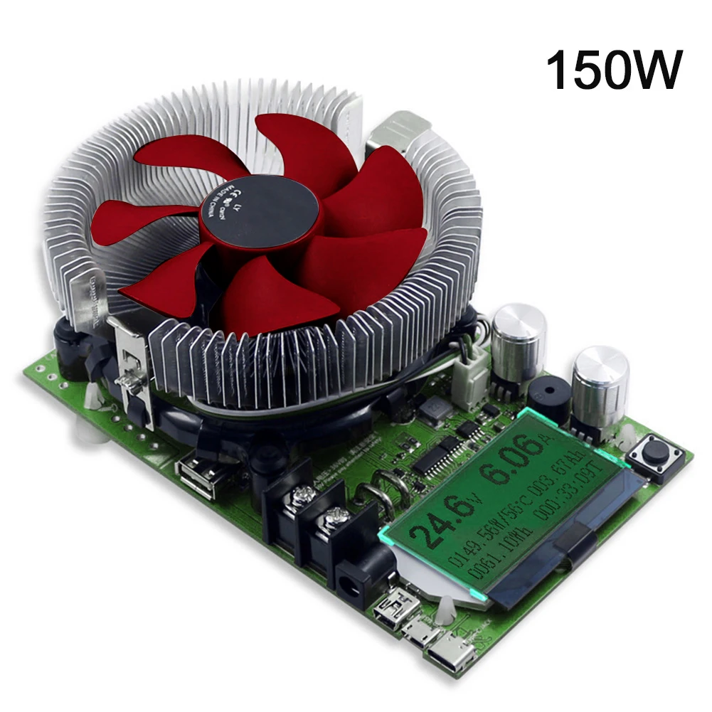 

150W Discharge Meter Electronic Load Constant Current USB Module Smart Board Battery Capacity Tester Multifunction Digital