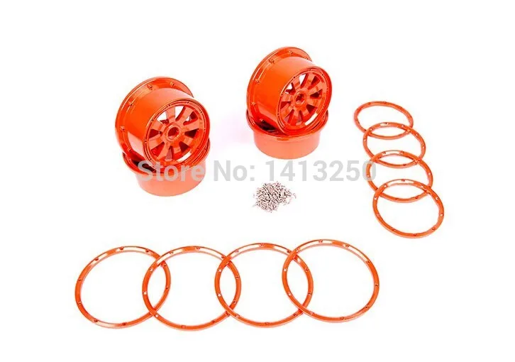 

alloy wheel hub set for baja 5t/5sc ,orange color free shippings