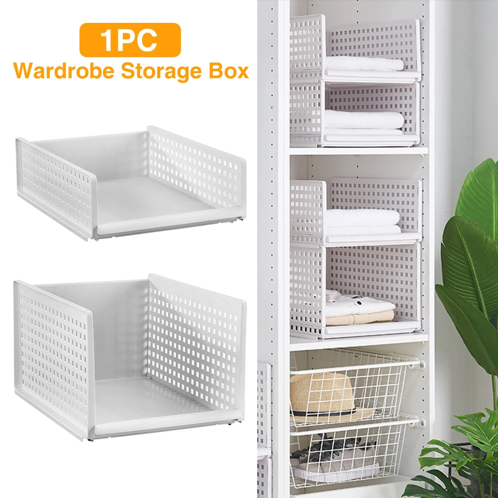 

Модная Бытовая пластиковая корзина для хранения, гардероб, выдвижной предмет одежды, идеально подходит для спальни, гостиной