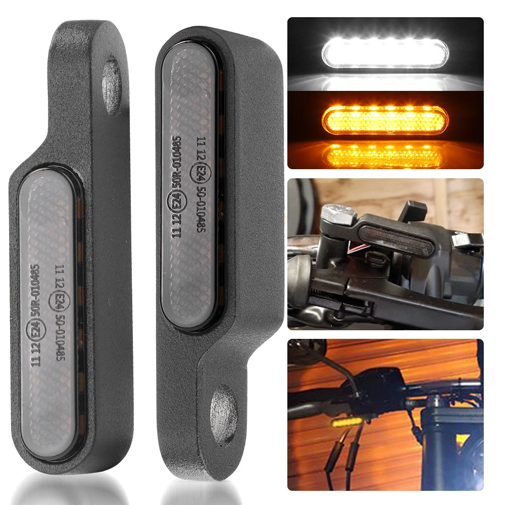 

Mini LED Motorcycle signal lamp Indicators Amber white flasher LED Turn Signal Light Handlebar Blinker Black/Chorme DC 12V