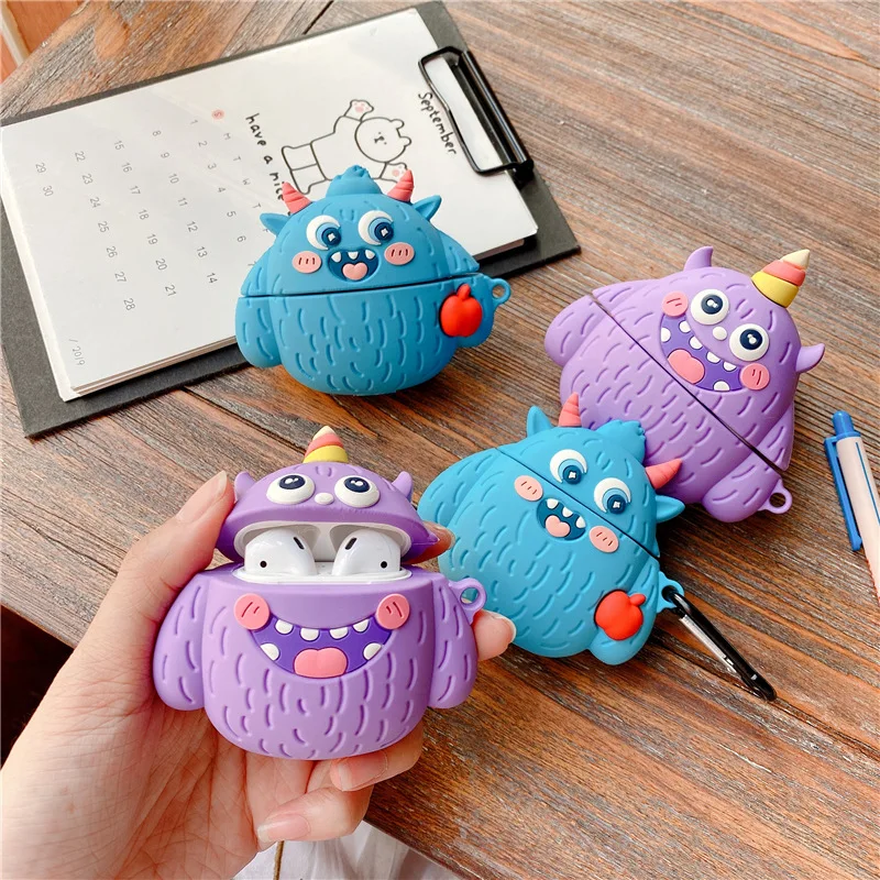 

Cartoon Monsters Purple Blue AirPods 1 2 3 Pro Case Cover iPhone Bluetooth Earbuds Accessories Airpod Case Air Pods Case
