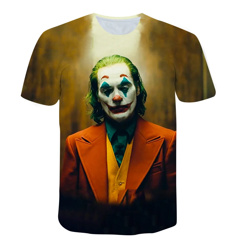

Men's Clothing Gotham City Joker 3D Print Men T Shirt Clown Graphic Oversize tshirt Unisex Summer Short Sleeves Male Tops Tees