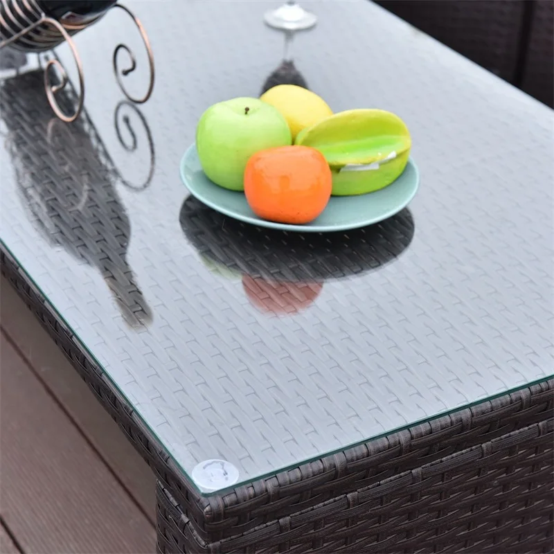 8 шт. открытый патио ротанга плетеная мягкая мебель набор твердый стальной каркас