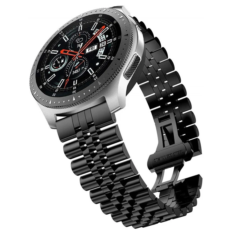 Ремешок из нержавеющей стали для Samsung Gear s3 classic Frontier band совместим с Galaxy Watch 46 мм 22