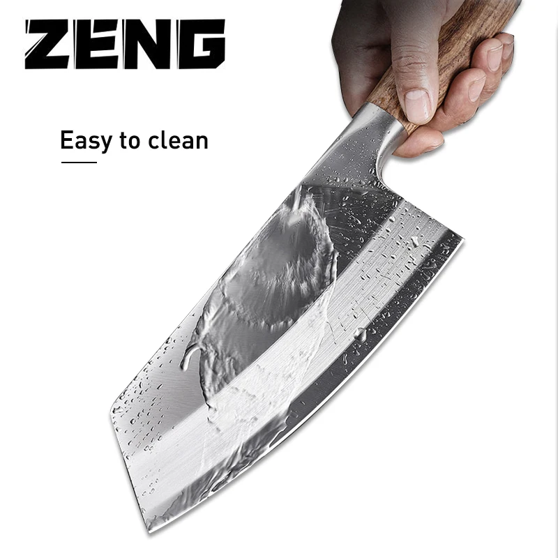 

ZENG New knife Kitchen Chef Knife Stainless Steel Razor Sharp Slicing Knife Meat Chopping Knife Wood Handle Chinese butche Knife