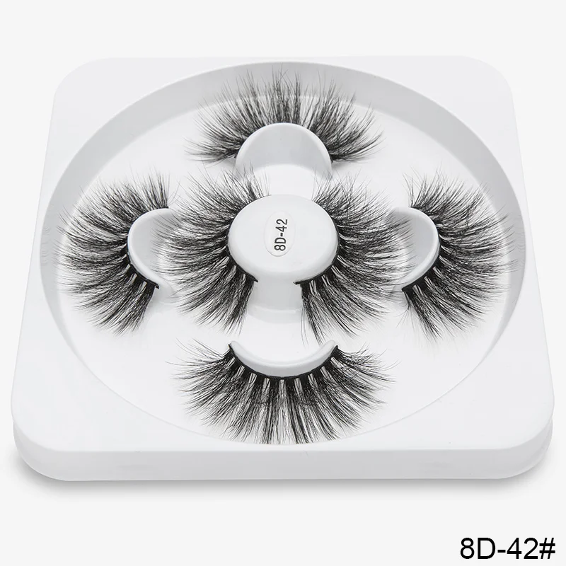 8D42 SEXYSHEEP 2/3/7 пар производится в течение 15-25 мм из искусственного меха 3D норковые ресницы натуральные длинные накладные ресницы драматического накладные ресницы для наращивания ресниц - Color: 8D42