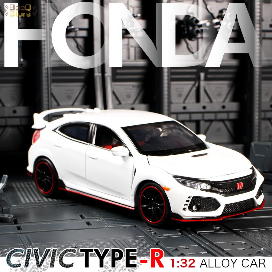 Игрушечный автомобиль из сплава 1:32 Honda Civic музыкальная с подсветкой машина для