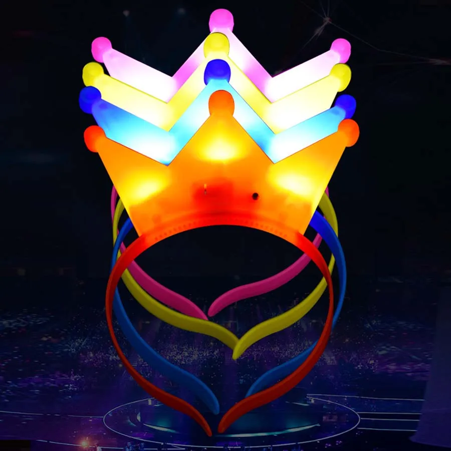 Повязка на голову Женская Блестящая со светодиодной подсветильник кой обруч с