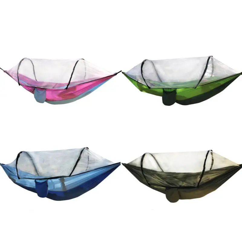 

1-2 Person Portable Outdoor Hammock with Net Parachute Camping Hanging Sleeping Bed Swing