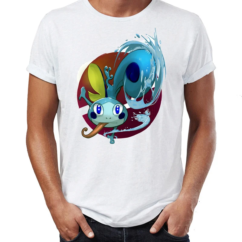 Мужская футболка Pocket Grookey, Scorbunny, Sobble Pokemon Sword and Shield Awesome художественная рисованная Футболка с принтом - Цвет: 5L0065M