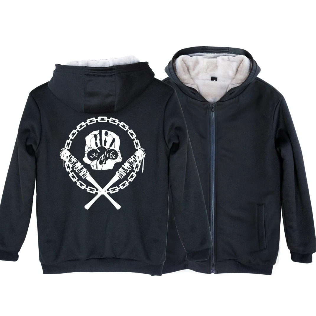 

Ходящий зомби мертвый череп голова дьявола 666 XXX Роза кровавый человек руки парка мальчик полный молния пальто плюс бархат Осень Зима ZIIART