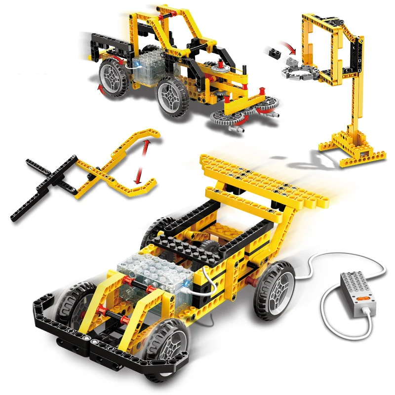 

1 Set Small Particles DIY Building Blocks Children's Toys Popular Science Teaching Engineering Crane Machinery Electric Drive